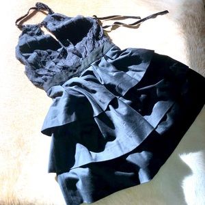 BCBGMaxAzria event halter dress sz  0